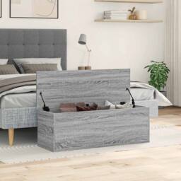 Berkfield Home Storage Box Grey Sonoma 102x35x35 cm Engineered Wood - Size: 102 x 35 x 35 cm