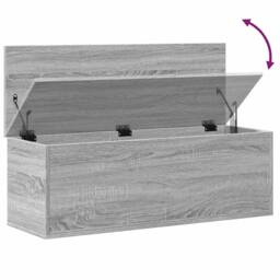 Berkfield Home Storage Box Grey Sonoma 102x35x35 cm Engineered Wood - Size: 102 x 35 x 35 cm - thumbnail 8