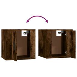 Berkfield Home 2 Piece TV Cabinet Set Smoked Oak Engineered Wood in Brown - thumbnail 7
