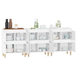 Berkfield Home Sideboards 3 pcs White 60x35x70 cm Engineered Wood - Size: 60 x 35 x 70 cm - thumbnail 5