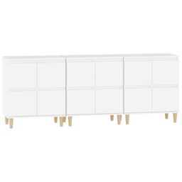 Berkfield Home Sideboards 3 pcs White 60x35x70 cm Engineered Wood - Size: 60 x 35 x 70 cm - thumbnail 6