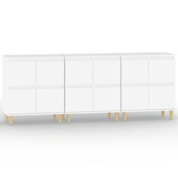 Berkfield Home Sideboards 3 pcs White 60x35x70 cm Engineered Wood - Size: 60 x 35 x 70 cm - thumbnail 2