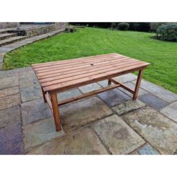 Churnet Valley Garden Furniture Ltd Valley Table - L92 x W180 x H75cm - Flat Pack - Min. Assembly Required in Brown - thumbnail 2