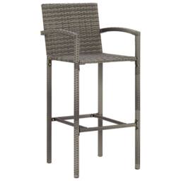 Berkfield Home Beautiful 5 Piece Garden Bar Set Grey Solid Wood Acacia & Poly - thumbnail 4