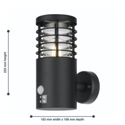 First Choice Lighting Set of 2 Bloom - Black IP44 Outdoor Motion Sensor Wall Lights - thumbnail 7