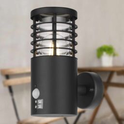 First Choice Lighting Set of 2 Bloom - Black IP44 Outdoor Motion Sensor Wall Lights - thumbnail 6