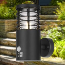 First Choice Lighting Set of 2 Bloom - Black IP44 Outdoor Motion Sensor Wall Lights - thumbnail 5