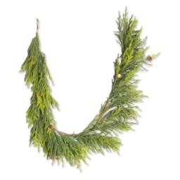 Shatchi Christmas Garland With Mini Pine Cones 180cm Garlands For Door Decor in Green - Size: 180 cm