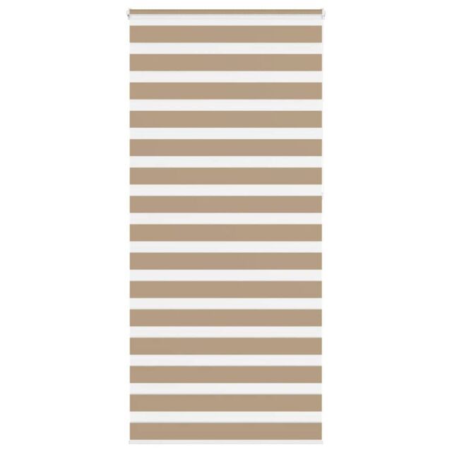 Berkfield Home Zebra Blind Sand Brown 115x230 cm Fabric Width 110.9 cm Polyester - image 1