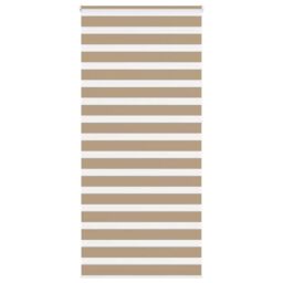 Berkfield Home Zebra Blind Sand Brown 115x230 cm Fabric Width 110.9 cm Polyester - thumbnail 1