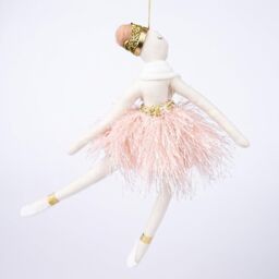 Shatchi 3Pcs Light Pink Ballerina Doll 14x20cm - Christmas Tree Ornaments Fairy Tale Themed Xmas Tree Pendant - Size: 14x20 cm - thumbnail 6