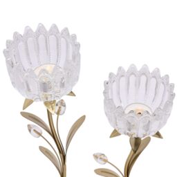 Hestia 2 Stem Candle Holder With Clear Glass On Gold Base - thumbnail 3