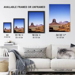 Artery8 Monument Valley Arizona Carol M Highsmith Framed Wall Art Print in Blue - Size: A4 - thumbnail 3