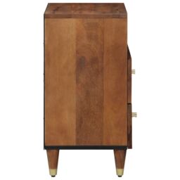 Berkfield Home Bedside Cabinet 50x33x60 cm Solid Wood Mango in Brown - Size: 50 x 33 x 60 cm - thumbnail 4