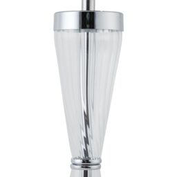 First Choice Lighting Chrome Plate Table Touch Light with White Cotton Fabric Shade in Silver - thumbnail 3