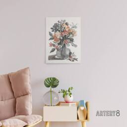 "Artery8 Spring Flowers in a Vase Still Life Teyler Canvas Wall Art in White - Size: W18"" x H24""" - thumbnail 3