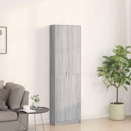 Berkfield Home Wardrobe Grey Sonoma 55x25x189 cm Engineered Wood - Size: 55 x 25 x 189 cm - thumbnail 4