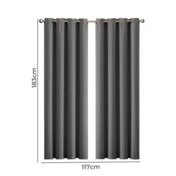 VOGREX 2Pcs Washable Thick Thermal Blackout Curtains 117x183 in Grey - thumbnail 2
