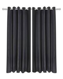 New Edge Blinds Wave Woven Jacquard Curtains in Navy in Black - Size: 168 cm width x 183 cm drop - thumbnail 4