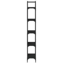 Berkfield Home Decorative Bookshelf 5-Tier Black 60.5x24x166.5 cm Engineered Wood - thumbnail 6