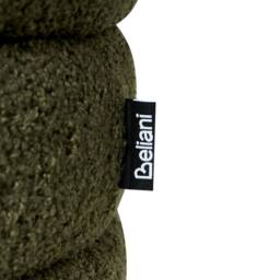 Wyld and Coco Green Boucle Pouffe - Teddy Faux Fur Footstool with Pine Legs - thumbnail 7