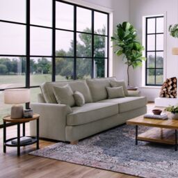 The Great Sofa Company Ophelia 4 Seater Chenille Sofa in Stone - Size: 3 Seater