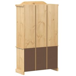 Berkfield Home Glass Display Cabinet Corona 103.5x42x180 cm Solid Wood Pine in Brown - thumbnail 6