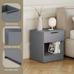 HD Designs Trega 4Pc Bedroom Set (Bedside x2, 4Dr Chest & Wardrobe) in Grey - thumbnail 5