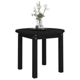 Berkfield Home Beautiful Coffee Table Black Ã˜ 55x45 cm Solid Wood Pine - thumbnail 4