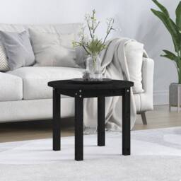 Berkfield Home Beautiful Coffee Table Black Ã˜ 55x45 cm Solid Wood Pine - thumbnail 2