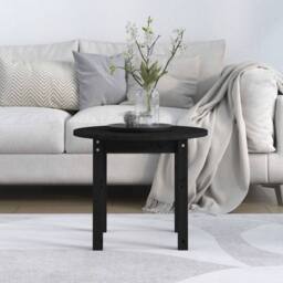 Berkfield Home Beautiful Coffee Table Black Ã˜ 55x45 cm Solid Wood Pine - thumbnail 1