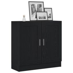 Berkfield Home Black Oak Book Cabinet - 82.5x30.5x80 cm - Engineered Wood - thumbnail 3