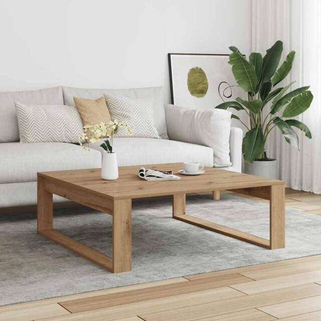 Berkfield Home Durable Coffee Table Artisan Oak 100x100x35 cm Engineered Wood in Brown - Size: 100 x 100 x 35 cm - image 1