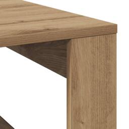 Berkfield Home Durable Coffee Table Artisan Oak 100x100x35 cm Engineered Wood in Brown - Size: 100 x 100 x 35 cm - thumbnail 7