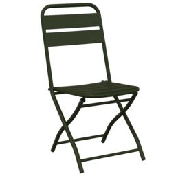 Berkfield Home Folding Garden Chairs 2 pcs Dark Green 42x52x82 cm Powder-coated Steel - Size: 42 x 52 x 82 cm - thumbnail 4