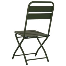 Berkfield Home Folding Garden Chairs 2 pcs Dark Green 42x52x82 cm Powder-coated Steel - Size: 42 x 52 x 82 cm - thumbnail 7