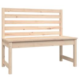 Berkfield Home Beautiful Garden Bench 109 cm Solid Wood Pine in Natural - thumbnail 3