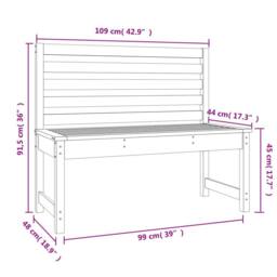 Berkfield Home Beautiful Garden Bench 109 cm Solid Wood Pine in Natural - thumbnail 7