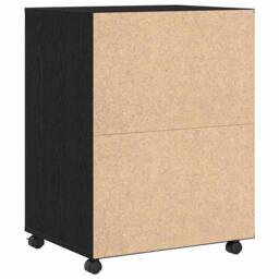 Berkfield Home Rolling Cabinet Black Oak 60x48x81 cm Engineered Wood - Size: 60 x 48 x 81 cm - thumbnail 6