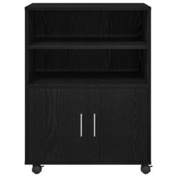 Berkfield Home Rolling Cabinet Black Oak 60x48x81 cm Engineered Wood - Size: 60 x 48 x 81 cm - thumbnail 7