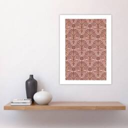 "Artery8 Antique Botanical Greek Pattern Audsley Wall Art Poster Print in Pink - Size: W24"" x H32""" - thumbnail 4