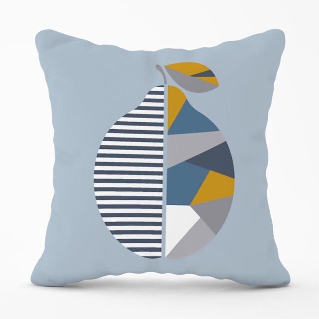 Warren Reed - Designer Geometric Lemon Cushions in Blue - Size: 60 cm x 60 cm - image 1