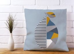 Warren Reed - Designer Geometric Lemon Cushions in Blue - Size: 60 cm x 60 cm - thumbnail 2