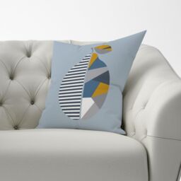 Warren Reed - Designer Geometric Lemon Cushions in Blue - Size: 60 cm x 60 cm - thumbnail 3