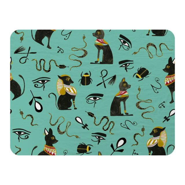 Benjamin Tate Design Hand Painting Abstract Ancient Egypt Horus Eye Signs Blanket in Natural - Size: 120 cm x 150 cm - image 1