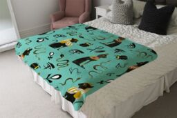Benjamin Tate Design Hand Painting Abstract Ancient Egypt Horus Eye Signs Blanket in Natural - Size: 120 cm x 150 cm - thumbnail 3