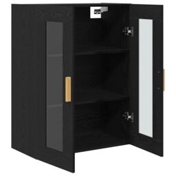 Berkfield Home Black Oak Wall Cabinet - 69.5x34x90 cm - thumbnail 5