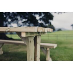 Churnet Valley Garden Furniture Ltd Lunar Picnic Table - L180 x W153 x H76 cm - Partially Assembled in Brown - thumbnail 4