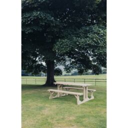 Churnet Valley Garden Furniture Ltd Lunar Picnic Table - L180 x W153 x H76 cm - Partially Assembled in Brown - thumbnail 2