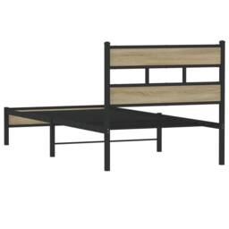 Berkfield Home Elegant Bed Frame without Mattress Sonoma Oak 90x190 cm Single En in Brown - thumbnail 6